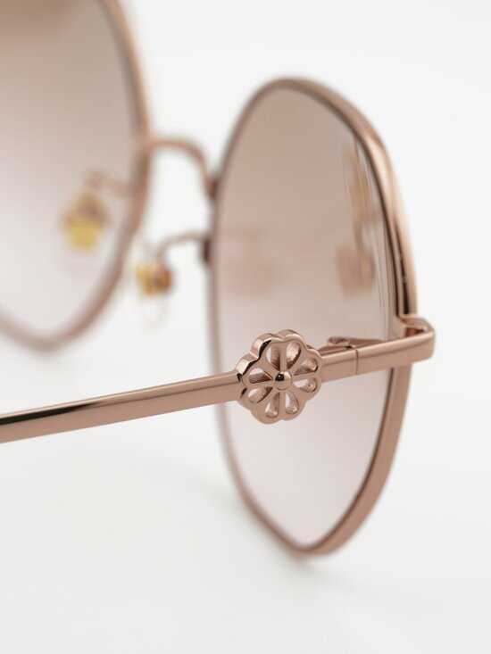 Kate Spade VENUS/F/S 0000 M2 Women Sunglasses Gold Round Frame, Brown Lenses main image 9